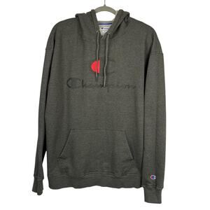 Champion Hoodie Dark Gray Pull Over Front Pocket Mens Size Extra Large